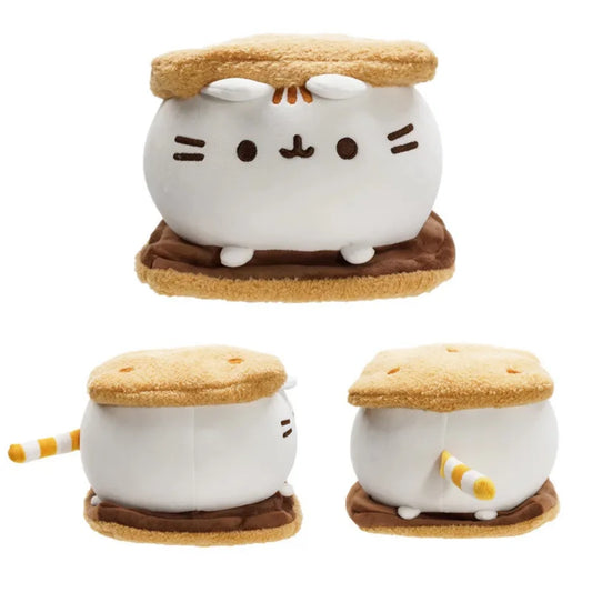 Chocolate Sandwich Cookie Fat Cat Plush Toy Soft Stuffed Animal Cute Biscuit Cat Dolls Accompany Sleep Pillow Kids Birthday Gifts For Kids