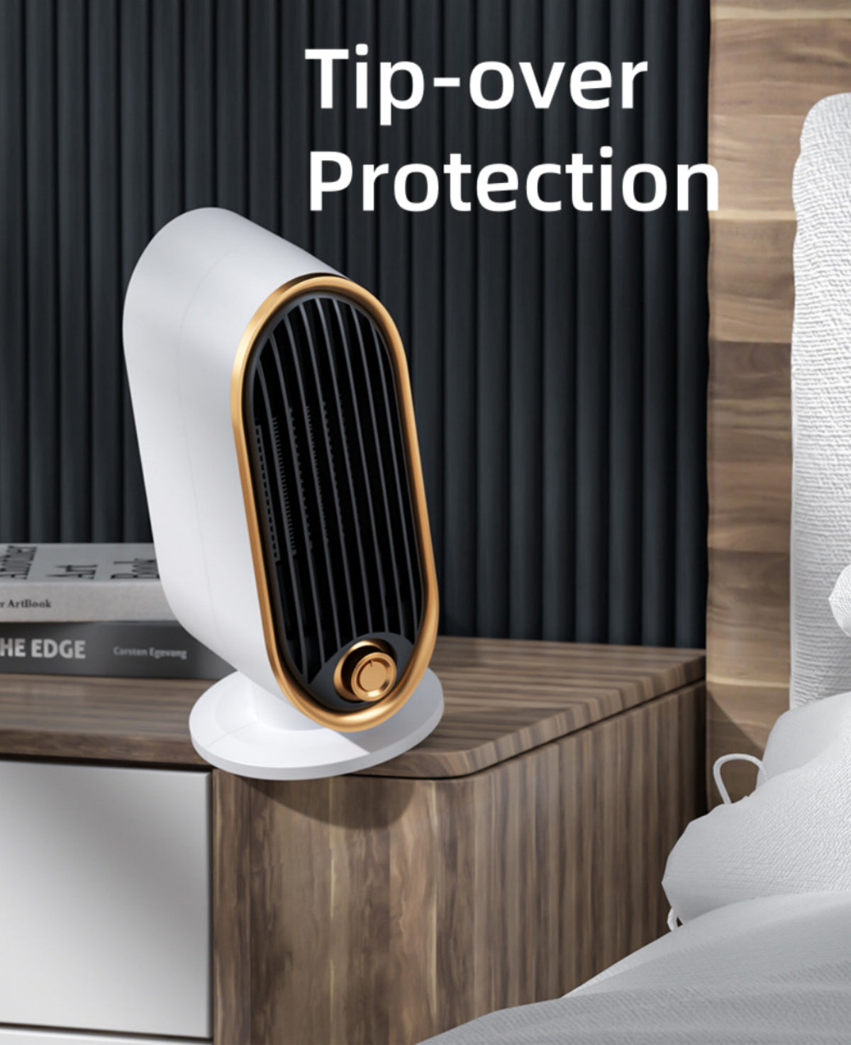 Space Heater, Portable Heaters for Indoor Use, PTC Ceramic Heater with Tip-Over & Overheating Protection for Office Desk