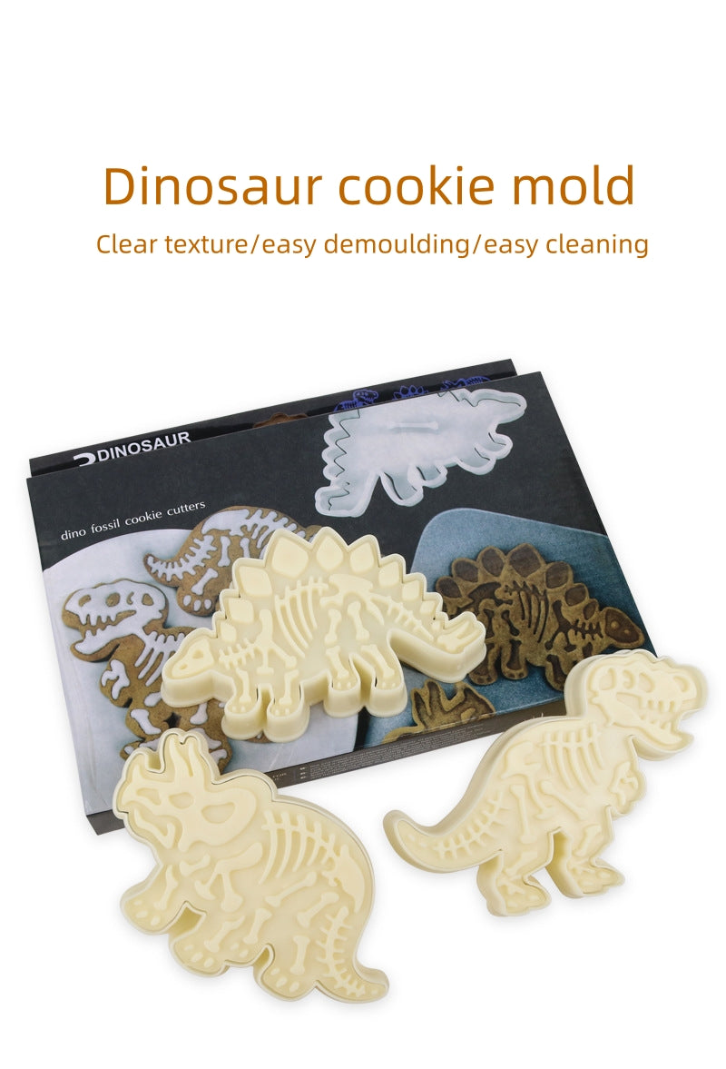 Baking mold 3D Dinosaur Cookie mold 3-piece Jurassic DIY baking cookie mold Cookie cutting mold