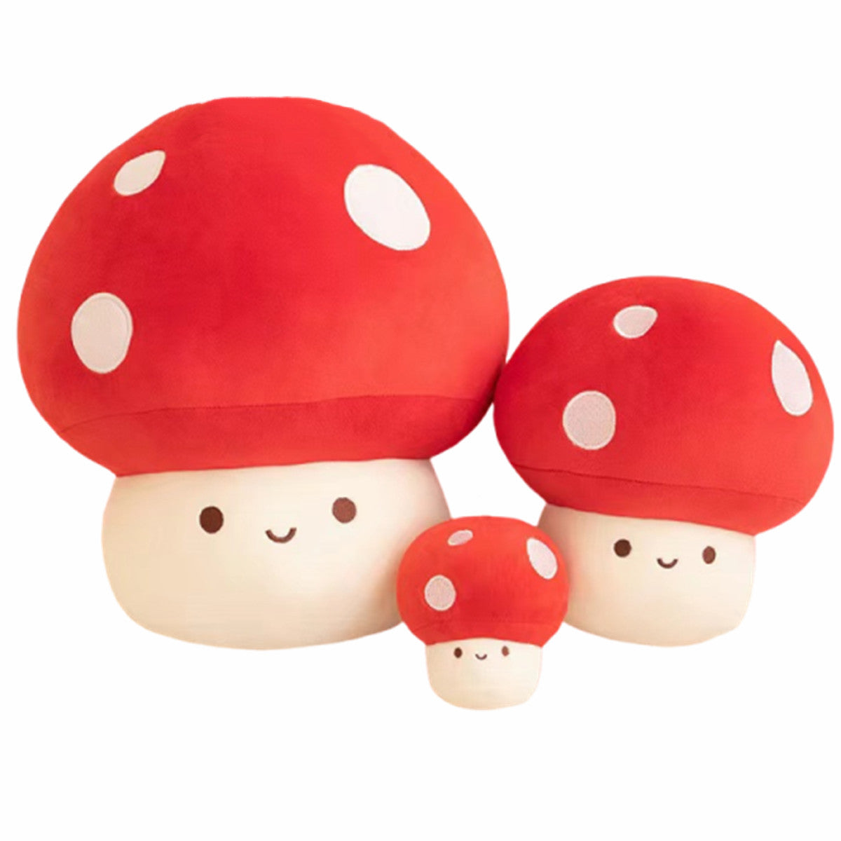 3 packs of cute mushroom plush dolls with mushroom plush filling suitable for pillows, home decor, children's gifts (red, 4.7inches/9.8inches/15.7inches)