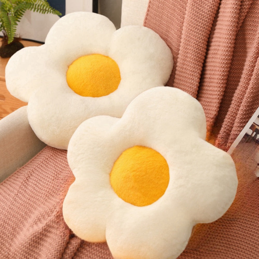 Bulaklak Plush Pillow Soft Sunflower Plant Mat Stuffed Sofa Bed Sleeping Back Cushion Para sa Batang Babae Baby Home Decor Gift(2Packs 19.7inch)