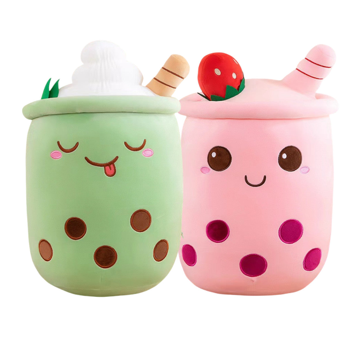 2 packs of plush filled bubble tea, plush cartoon milk tea cup pillow, family hug gift, super soft and realistic plush food (13.8 inches/35 centimeters)