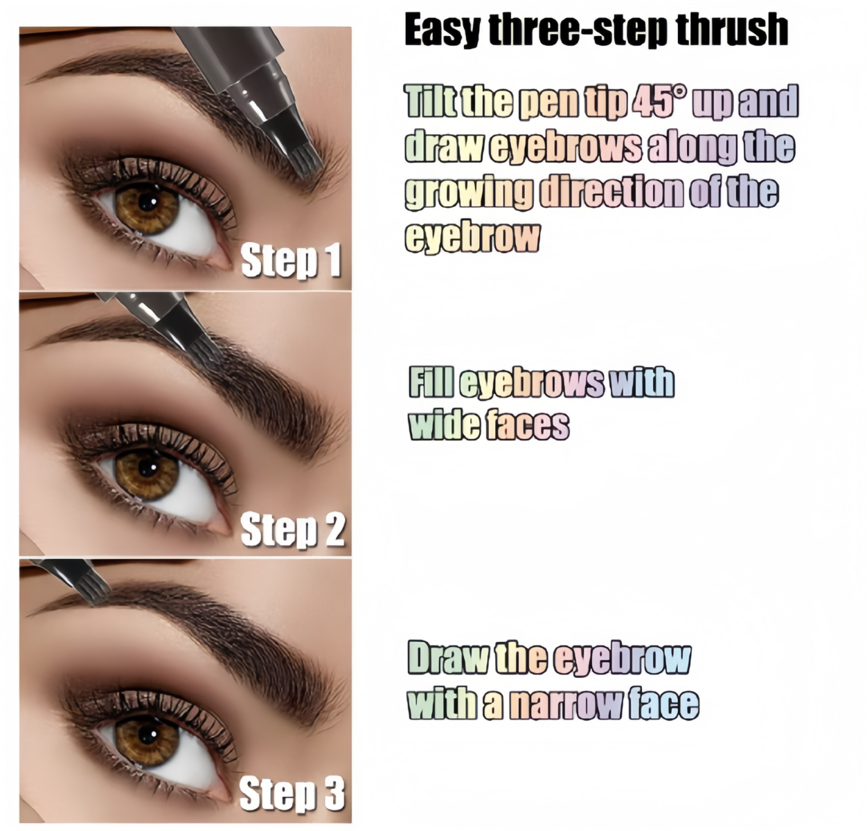 Waterproof Eyebrow Pen,Natural Looking Brows Makeup ( 5 Colors)