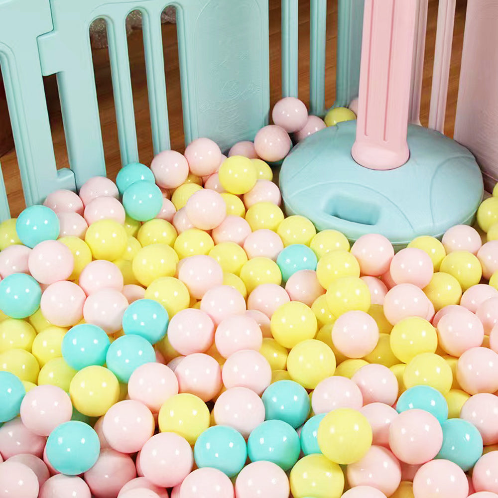 100pcs Colors Baby Plastic Balls Water Pool Ocean Wave Ball Kids Swim Pit With Basketball Hoop Play House Outdoors Tents Toy