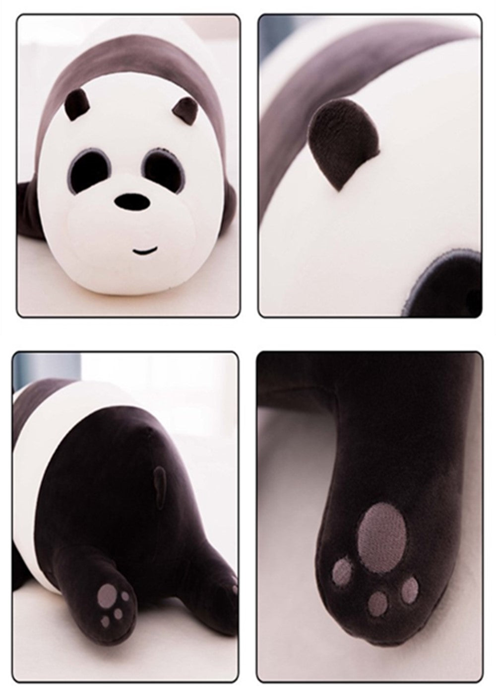 Panda Plush Toy Bare Bear Plush Toy Pillow Kids Children Doll for Kids Gift，15.8”ins