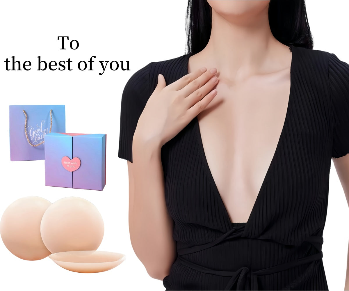 Weikap 2-Pairs Sticky Adhesive Silicone Nipple Pasties - Reusable Pasty Nipple Covers