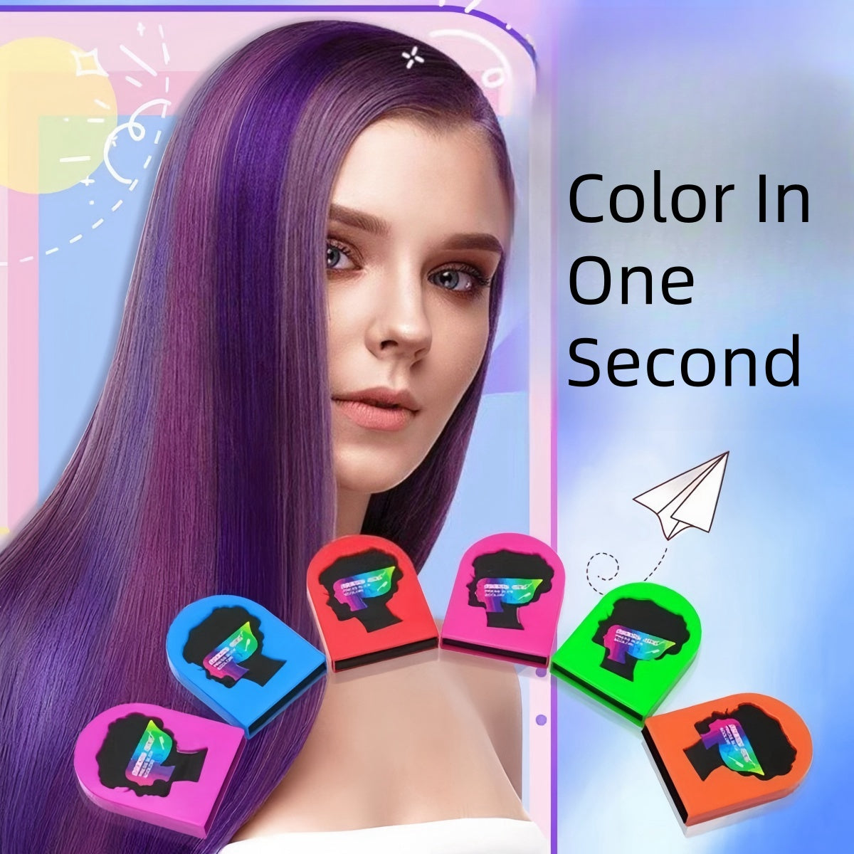 8 Colors One-off Hairs Color Disposable Hair Colour Mascara Beauty Tool Washable Non-toxic DIY Hair Wax