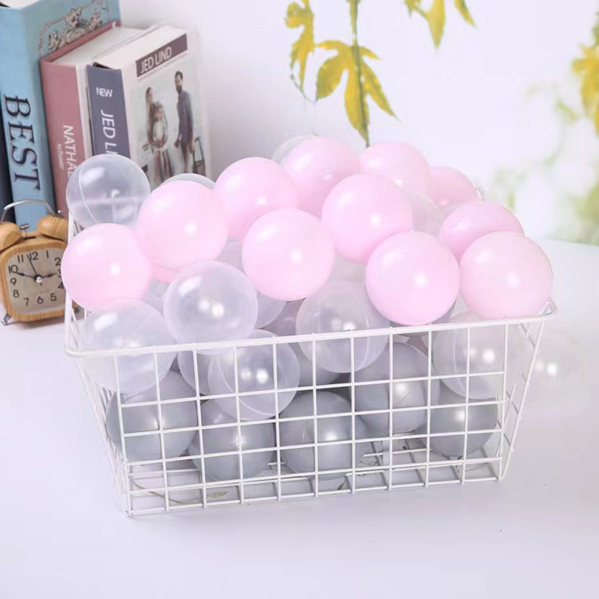 100PCS Soft Pit Balls,Tri-color Ocean Ball Crush Proof Plastic Ocean Ball, BPA Free with No Smell,  2.17in Toddlers and KidsSoft Plastic AirFilled Ocean Ball Pit Balls