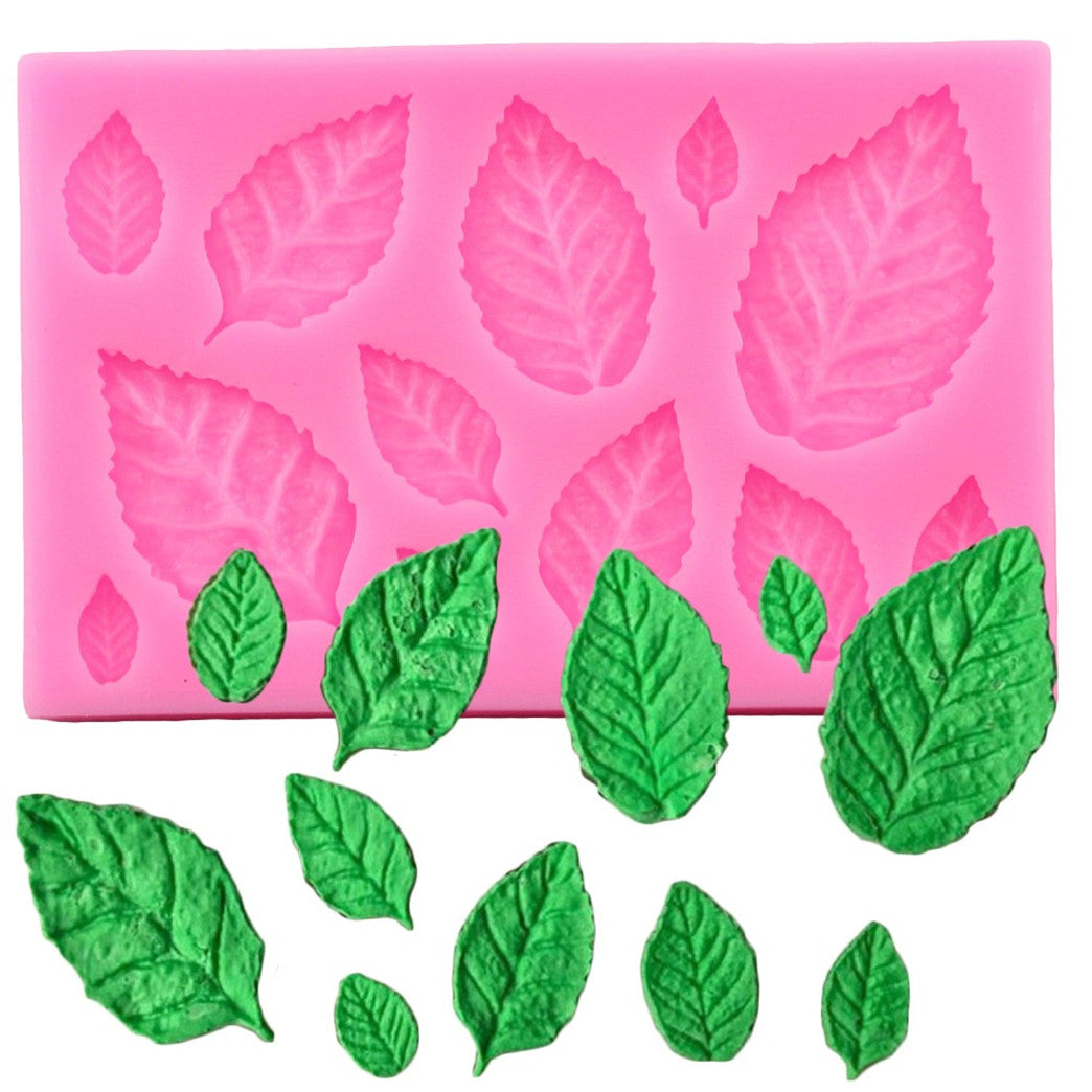 Leaf Silicone Mold  DIY Cake Decorating Leaves Cupcake Topper Fondant Molds Candy Chocolate Mold,2 Pack