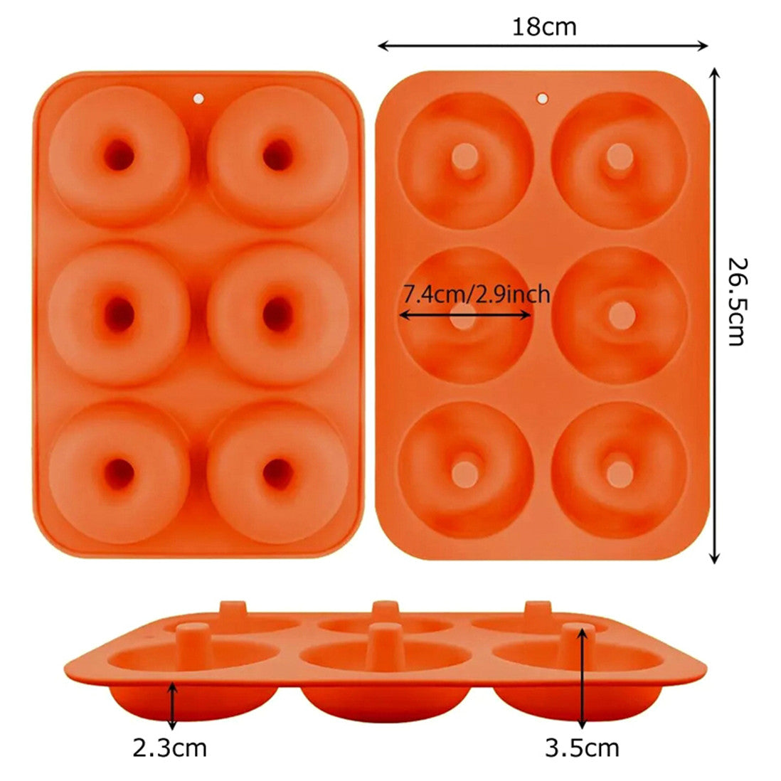 DIY Doughnut Cake Non-Stick Silicone Bakeware Moulds Silicone Donut Baking Pan DIY Decoration Tools Bagels Muffins Donuts Maker(3 Pack)