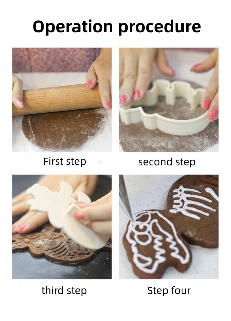 Baking mold 3D Dinosaur Cookie mold 3-piece Jurassic DIY baking cookie mold Cookie cutting mold