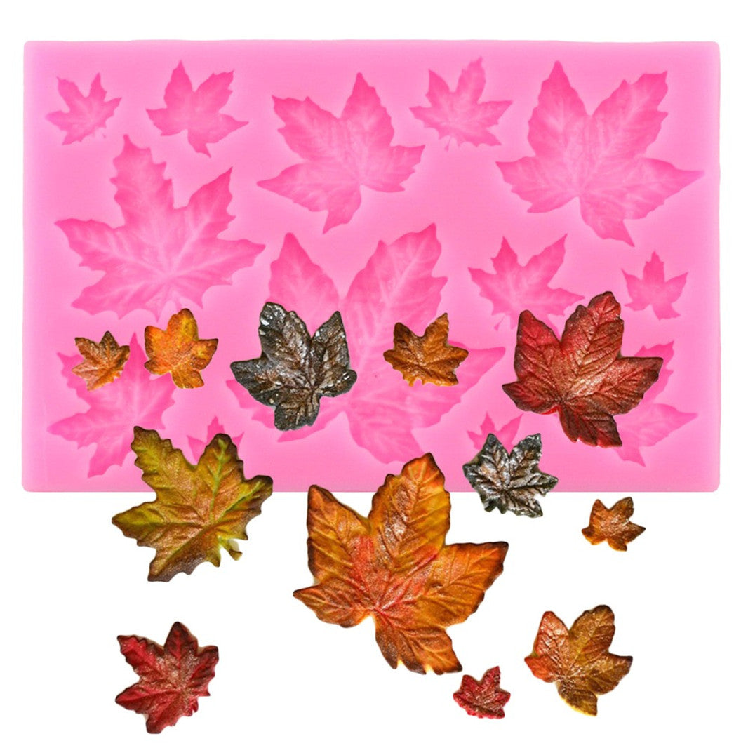 Leaf Silicone Mold  DIY Cake Decorating Leaves Cupcake Topper Fondant Molds Candy Chocolate Mold,2 Pack