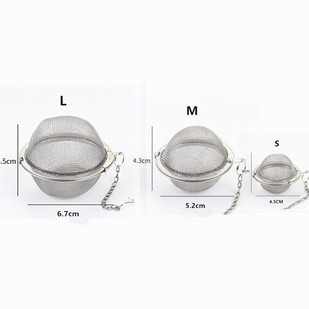 3 Pack Different Sizes Stainless Steel Tea Infuser Sphere Locking Spice Tea Ball With Chain（Small 1.8inch, Medium 2.16inch and Large 2.75inch）