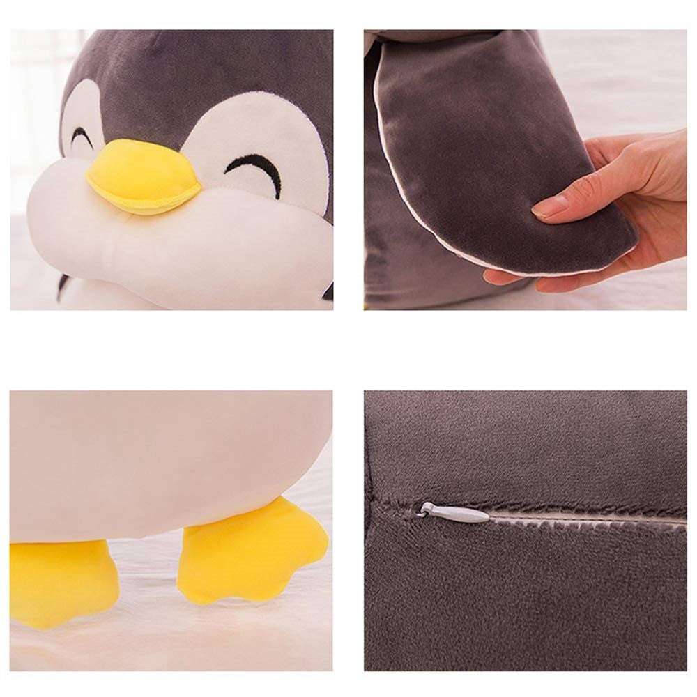 Soft fat Penguin Plush Toys Staffed Cartoon Animal Doll Squeezable Plush Toys Gift for Kids （black），11.8"