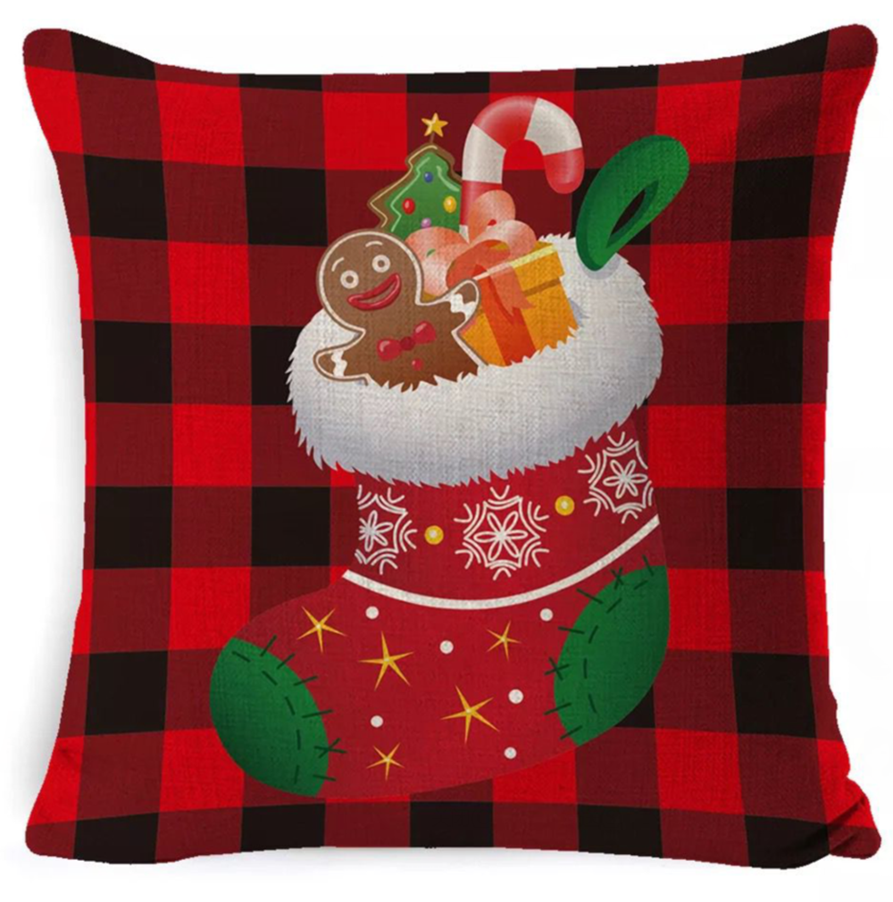 Christmas Pillow Covers Christmas Decoration Cushion Cover Case for Sofa Couch(set of 4,18 x 18 Inches)