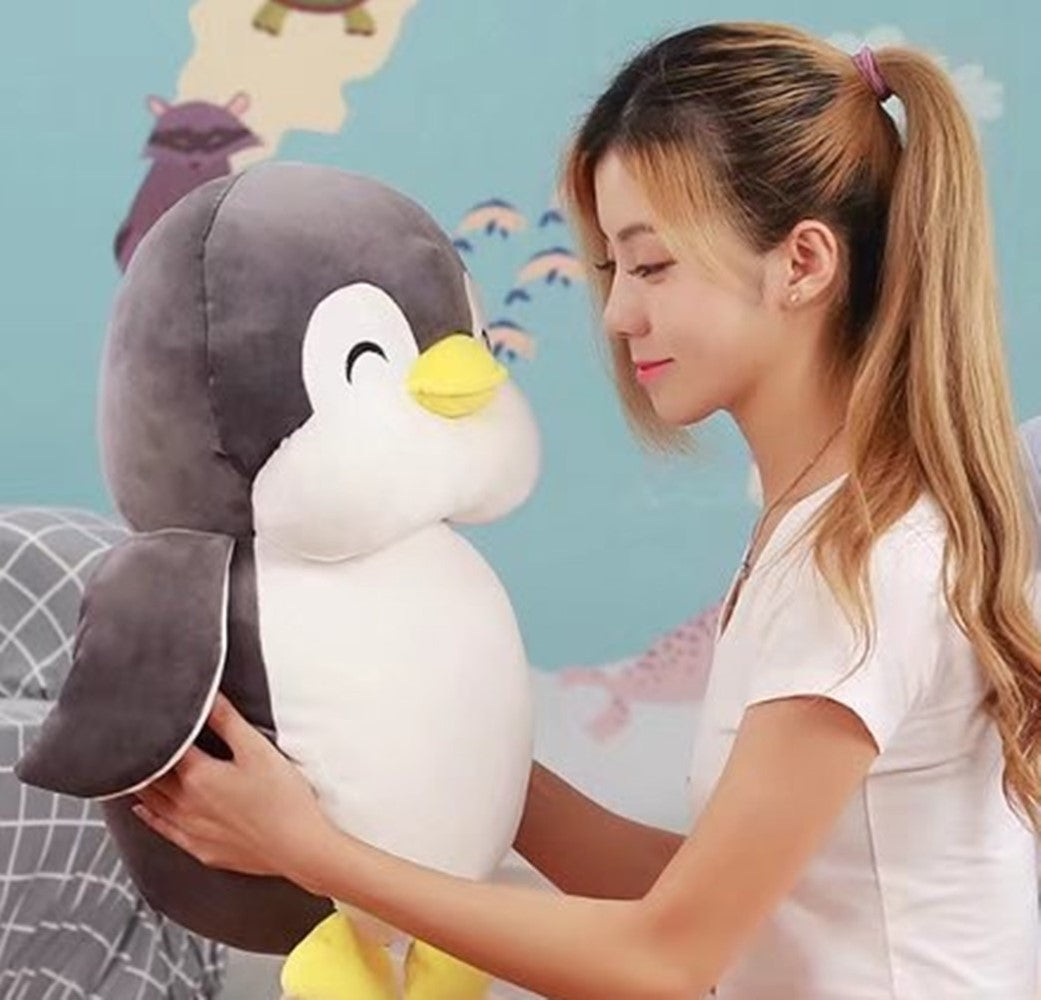 Soft fat Penguin Plush Toys Staffed Cartoon Animal Doll Squeezable Plush Toys Gift for Kids （black），11.8"