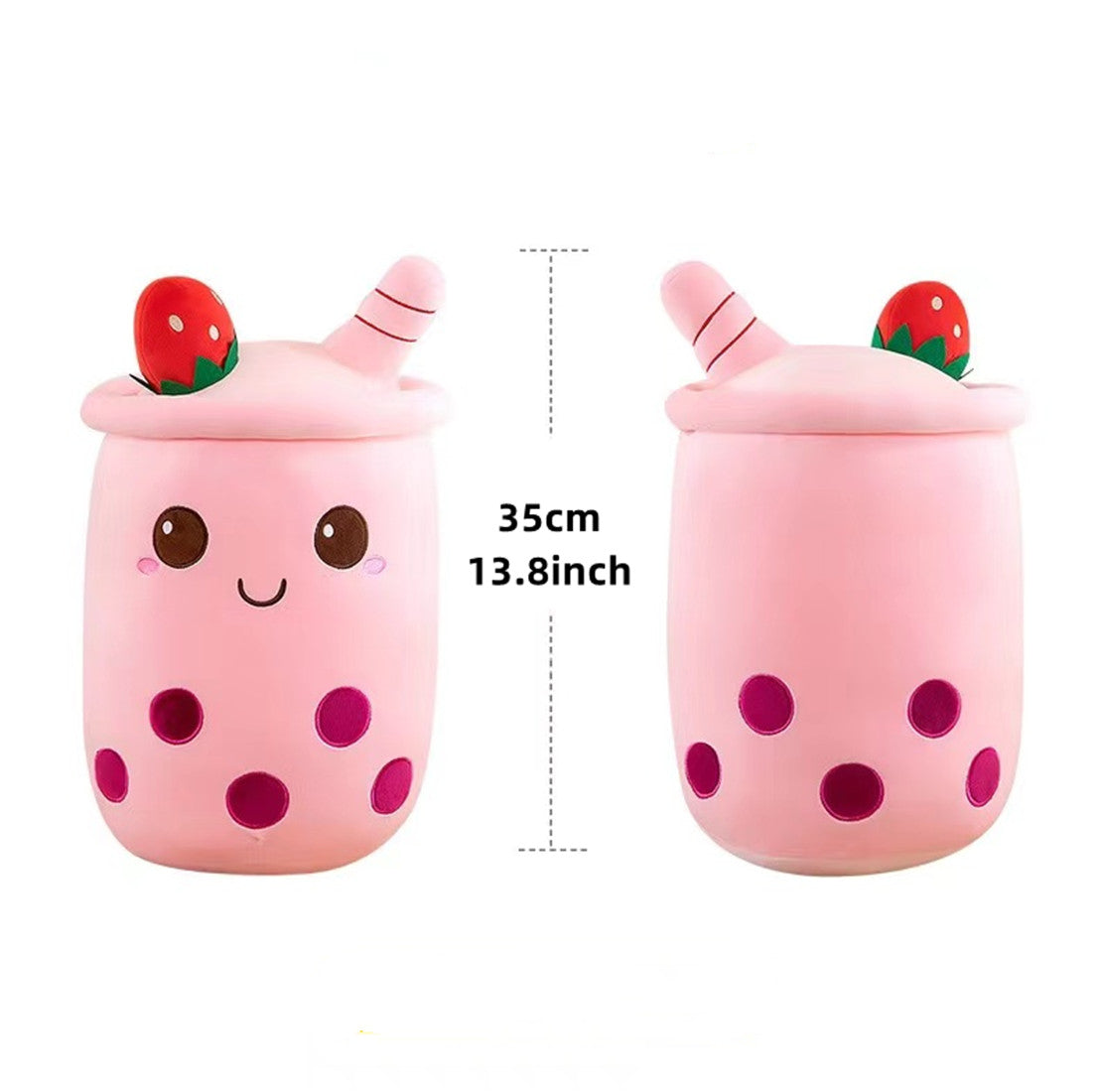 2 packs of plush filled bubble tea, plush cartoon milk tea cup pillow, family hug gift, super soft and realistic plush food (13.8 inches/35 centimeters)