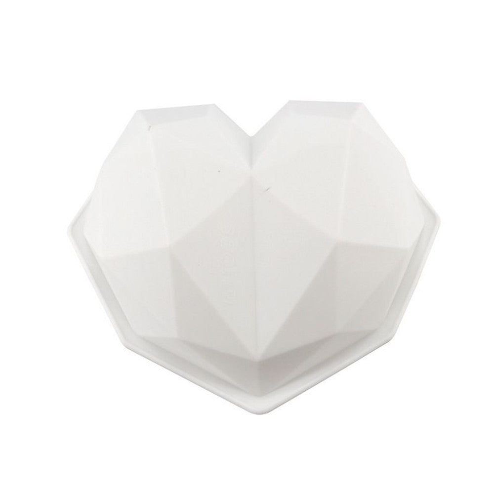 3D Heart Shape Diamond Love Chocolate Candy Mousse Dessert Cake Non-Stick Silicone Baking Molds