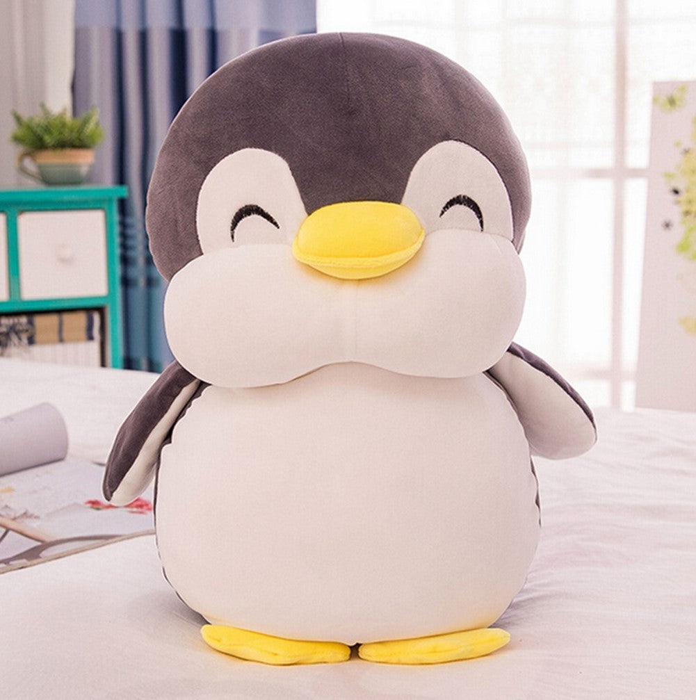 Soft fat Penguin Plush Toys Staffed Cartoon Animal Doll Squeezable Plush Toys Gift for Kids （black），11.8"