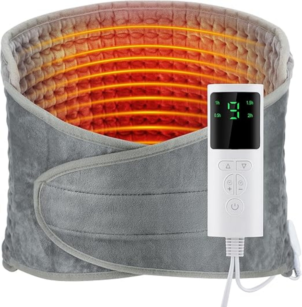 Heating Pad, Waist Heated Pad with LCD Controller, 9 Heating Levels, 4 Gears Timing, Soft Touch