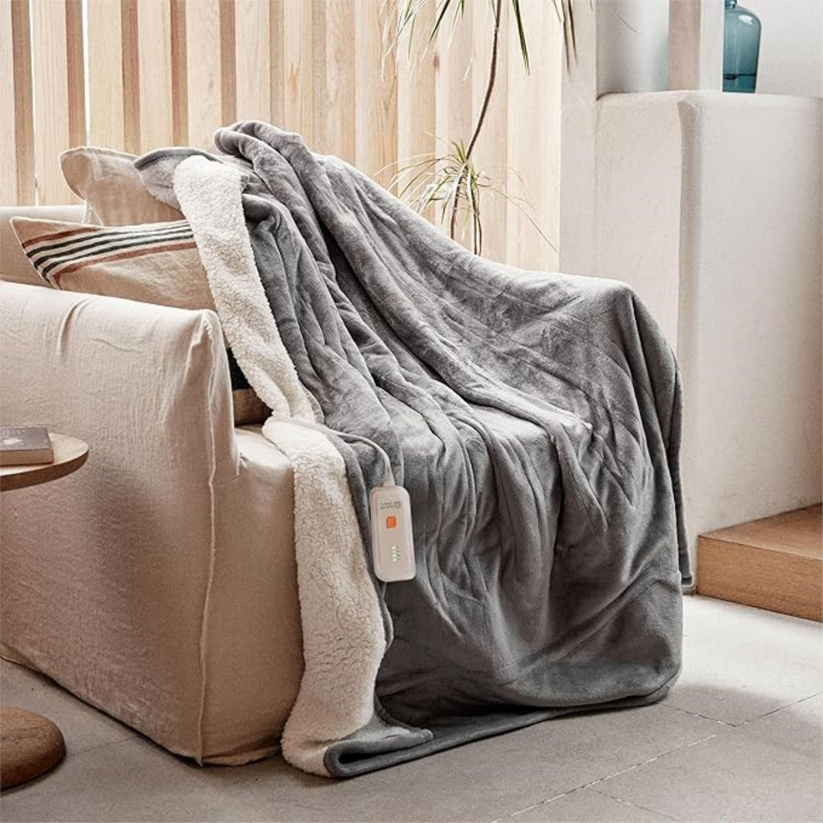 Heated Blanket Electric Throw 50''X60''- Soft Silky Plush Electric Blanket with 4 Heating Level & 3 Hour Auto Off Heating Blanket