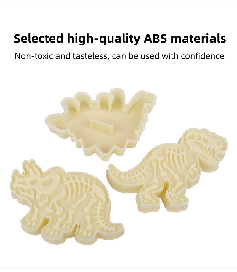 Baking mold 3D Dinosaur Cookie mold 3-piece Jurassic DIY baking cookie mold Cookie cutting mold