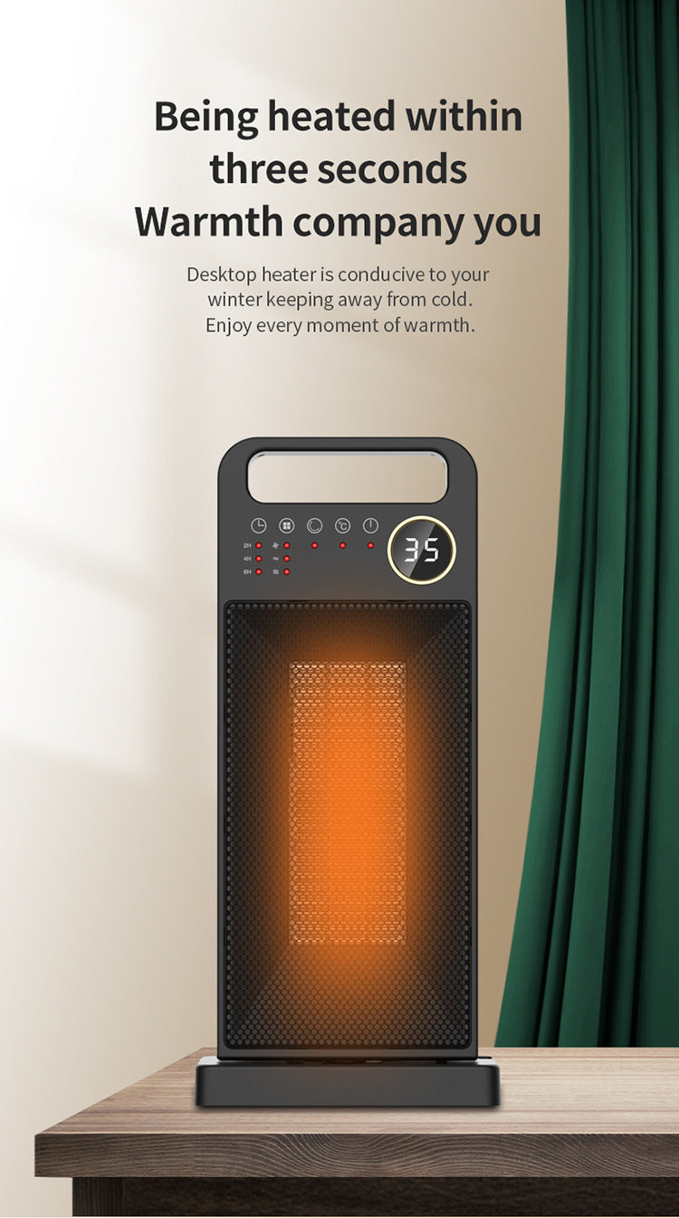 1500W New PTC heater Remote control electric heater touch screen electric heater household vertical 120 degrees shaking head heater