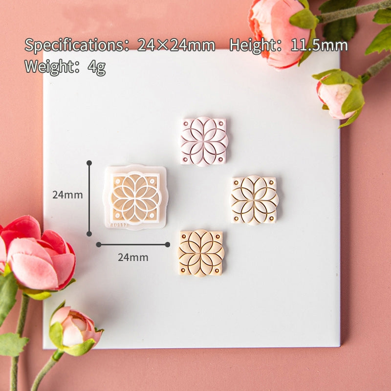 3D printing niche vintage pattern polymer earring mold, creative jewelry pendant clay modeling cutting mold diy hand tools