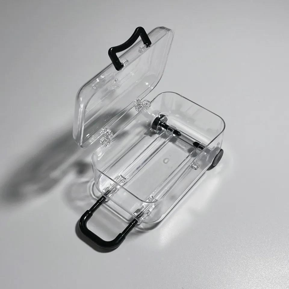 Simple ins wind mini trolley box Transparent jewelry box Earrings hair accessories finishing small box