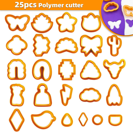 25 pieces of polymer clay earring cutting mold DIY production, fashion earring cutting mold, exquisite jewelry DIY essential tools